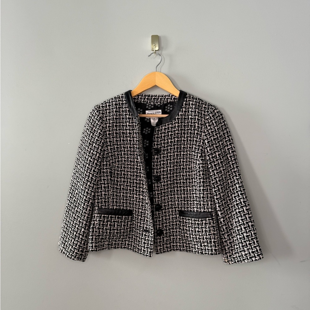 Pendleton Black and White Tweed Blazer
